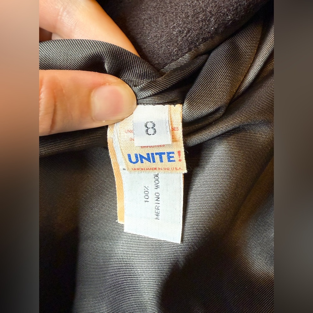 Calvin Klein Women's 100% Wool Double-Breasted Peacoat -Chocolate Brown - Picture 8 of 14